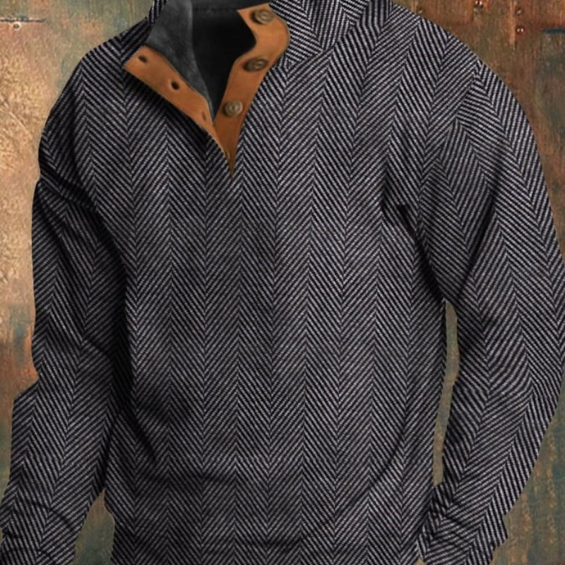 Men's Sweater Digital Printing Polyester Solid Color Retro