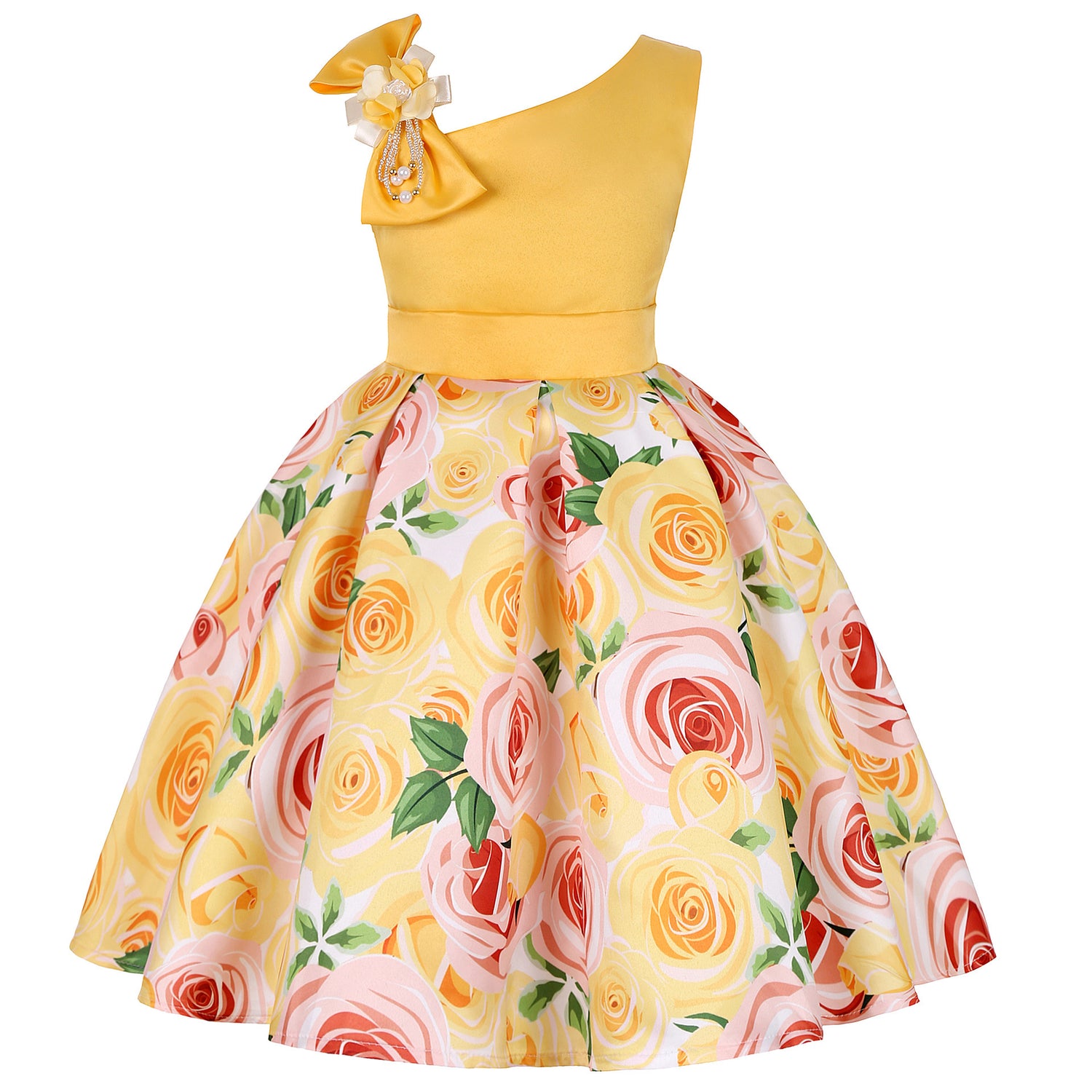 Girls' Dresses Girls' Princess Dresses Digital Print Children's Dresses