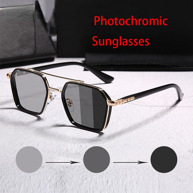 Day And Night Dual-use Photochromic Men's Double Beam UV-proof Hot Sunglasses