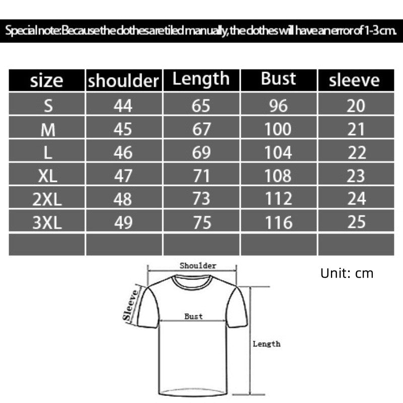 Men's 3D Digital Printing Casual Round Neck Short Sleeves T-shirt