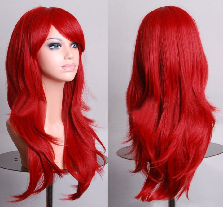 AliExpress best selling cos long scroll anime cosplay color Europe and America wig foreign trade gold models factory direct