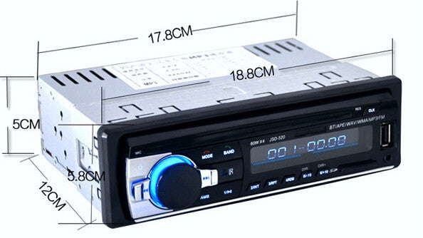 Bluetooth Car Stereo FM Radio MP3 Player USB SD In-Dash Aux