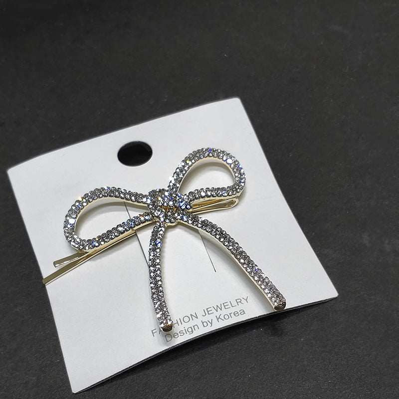 Pearl And Diamond Bow Hair Clip