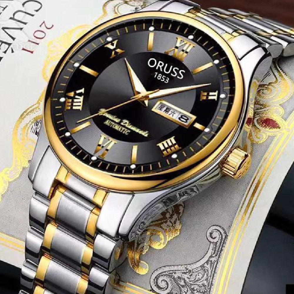 Men's Fashion Automatic Movement Waterproof Calendar Watch