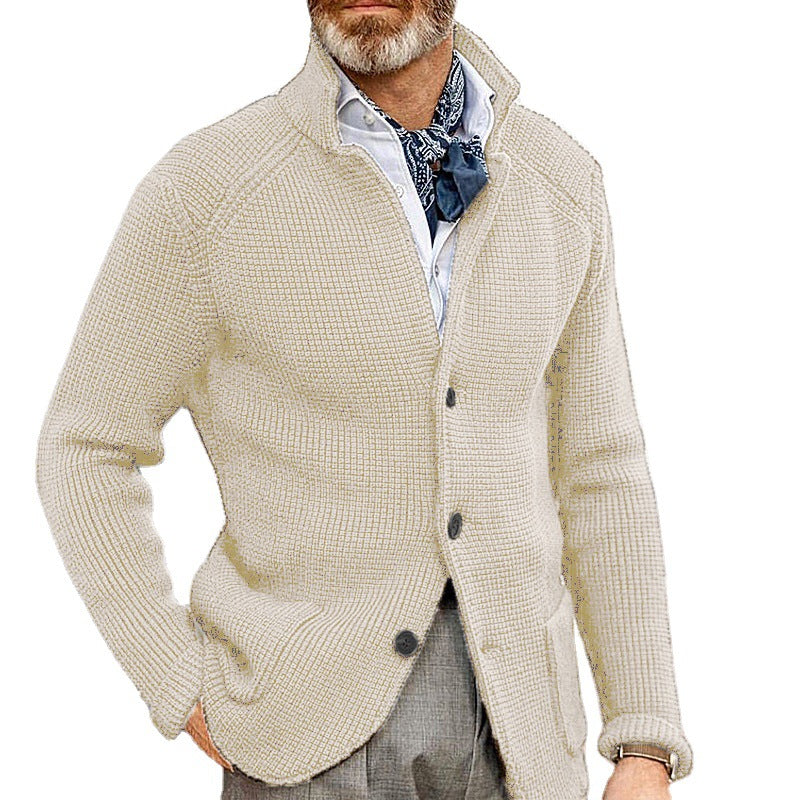 European And American Sweater Men's Slim Stand Collar Knitted