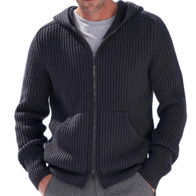 Men's Knitwear Hooded Long Sleeve Knitted