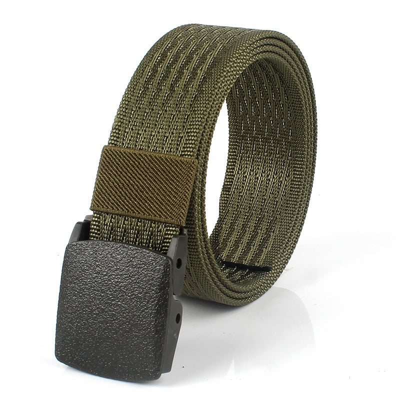 Men's And Women's Canvas Belt Metal-free Smooth Buckle Tactical Belt