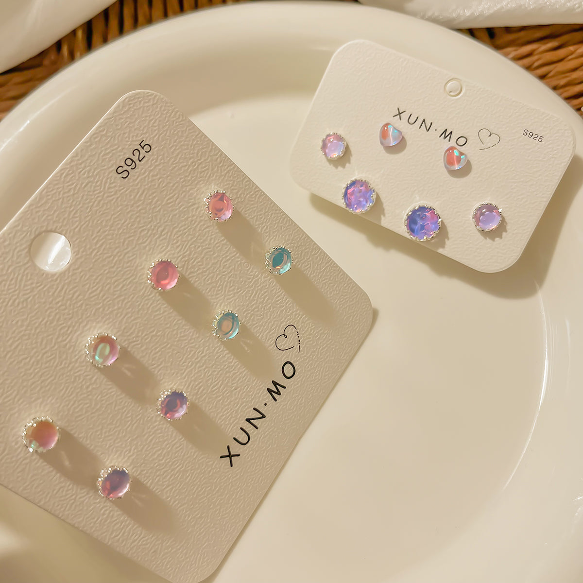 Super Colored Stud Earrings Set For Women